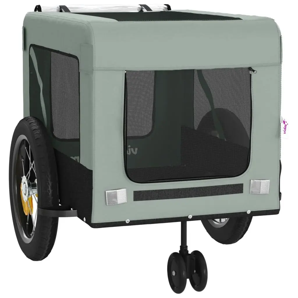 Pet Bike Trailer Grey and Black Oxford Fabric and Iron 93944