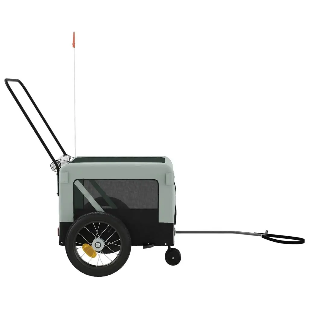 Pet Bike Trailer Grey and Black Oxford Fabric and Iron 93944