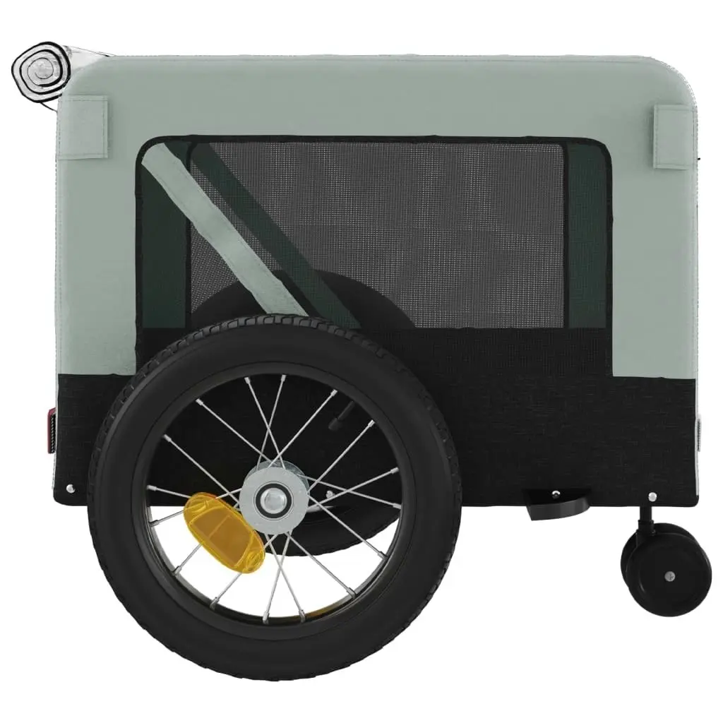 Pet Bike Trailer Grey and Black Oxford Fabric and Iron 93944