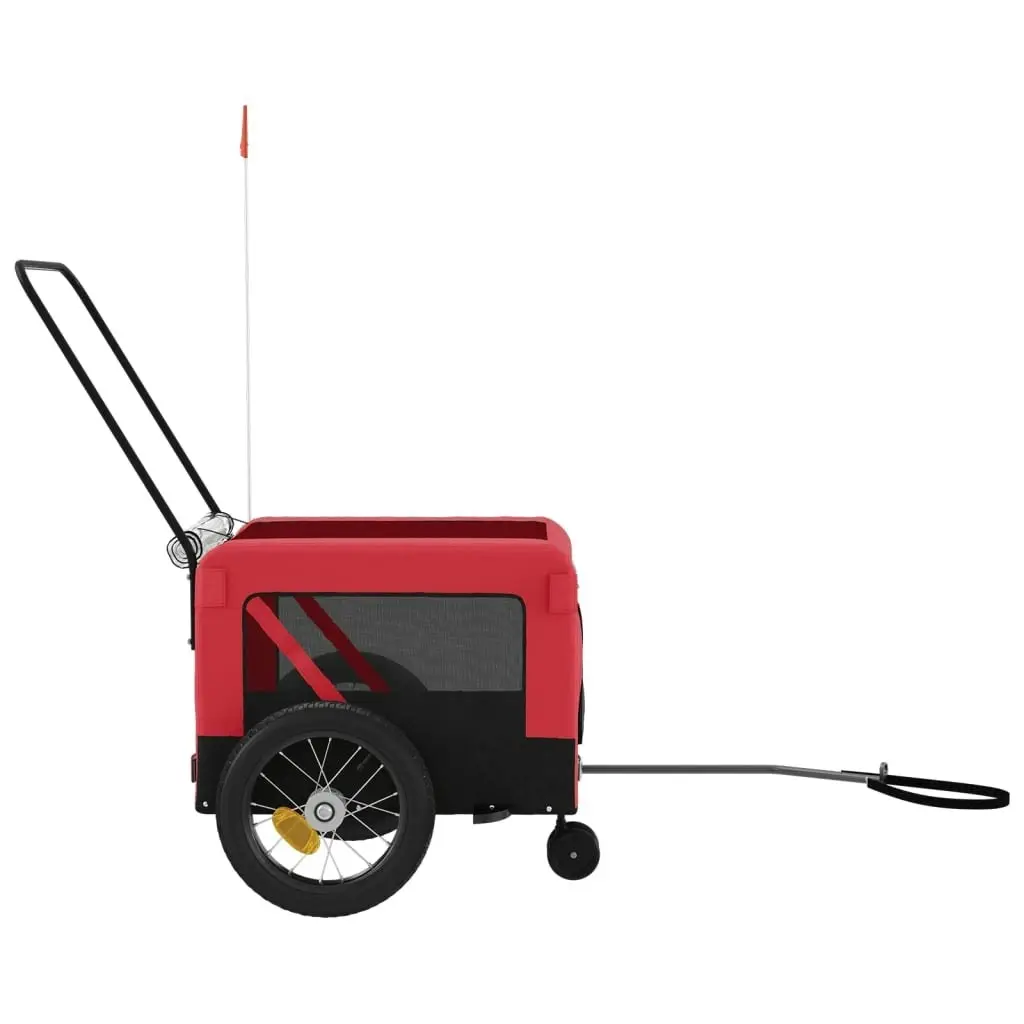 Pet Bike Trailer Red and Black Oxford Fabric and Iron 93929