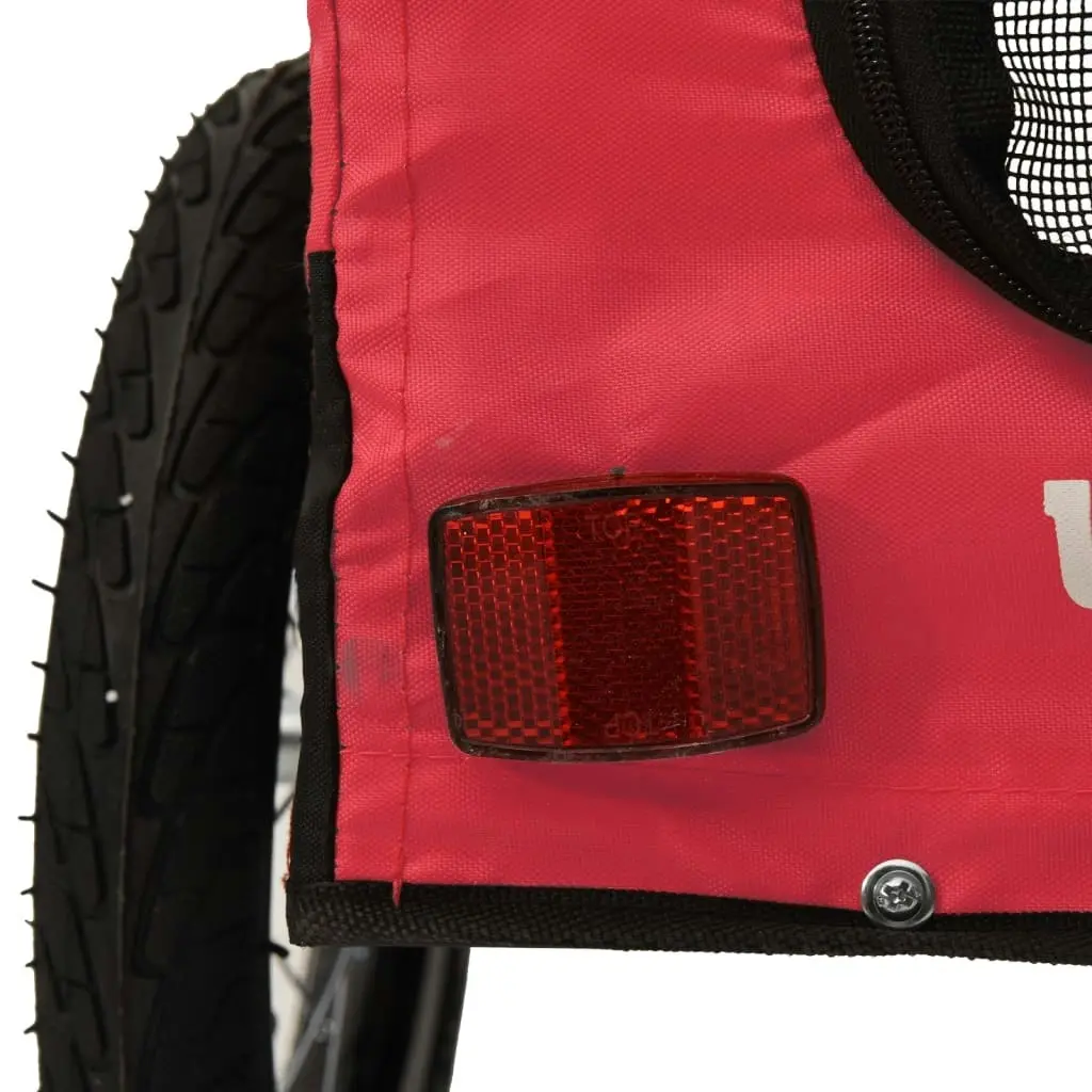 Pet Bike Trailer Red and Black Oxford Fabric and Iron 93929