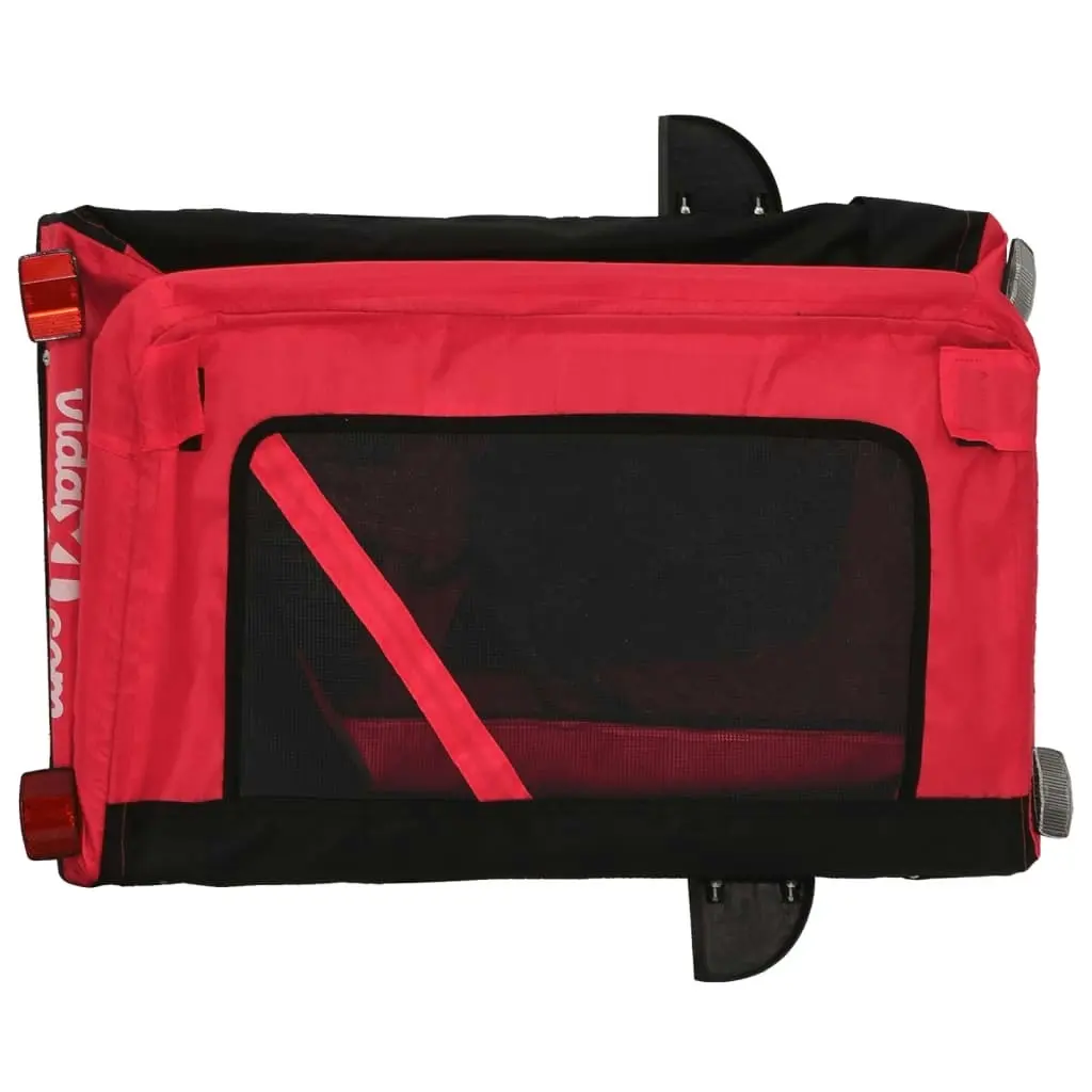 Pet Bike Trailer Red and Black Oxford Fabric and Iron 93929