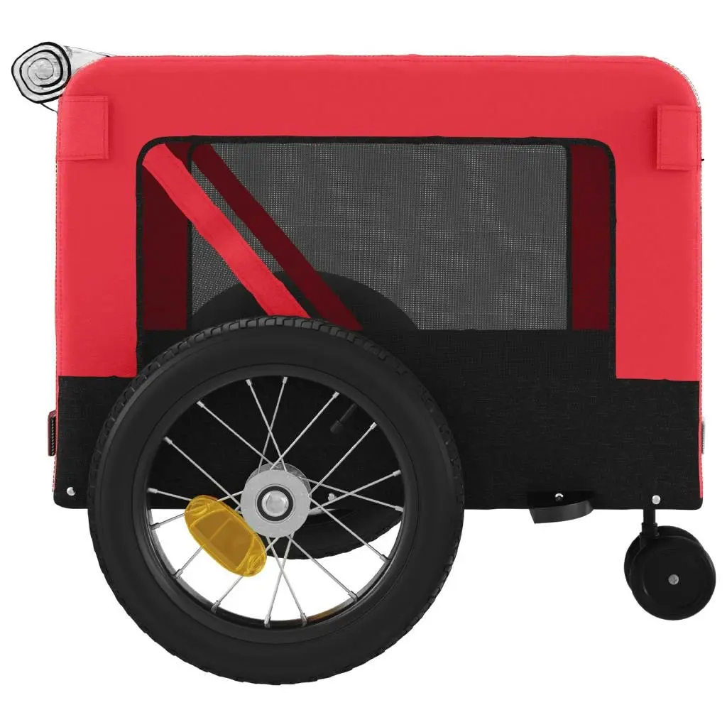 Pet Bike Trailer Red and Black Oxford Fabric and Iron 93929