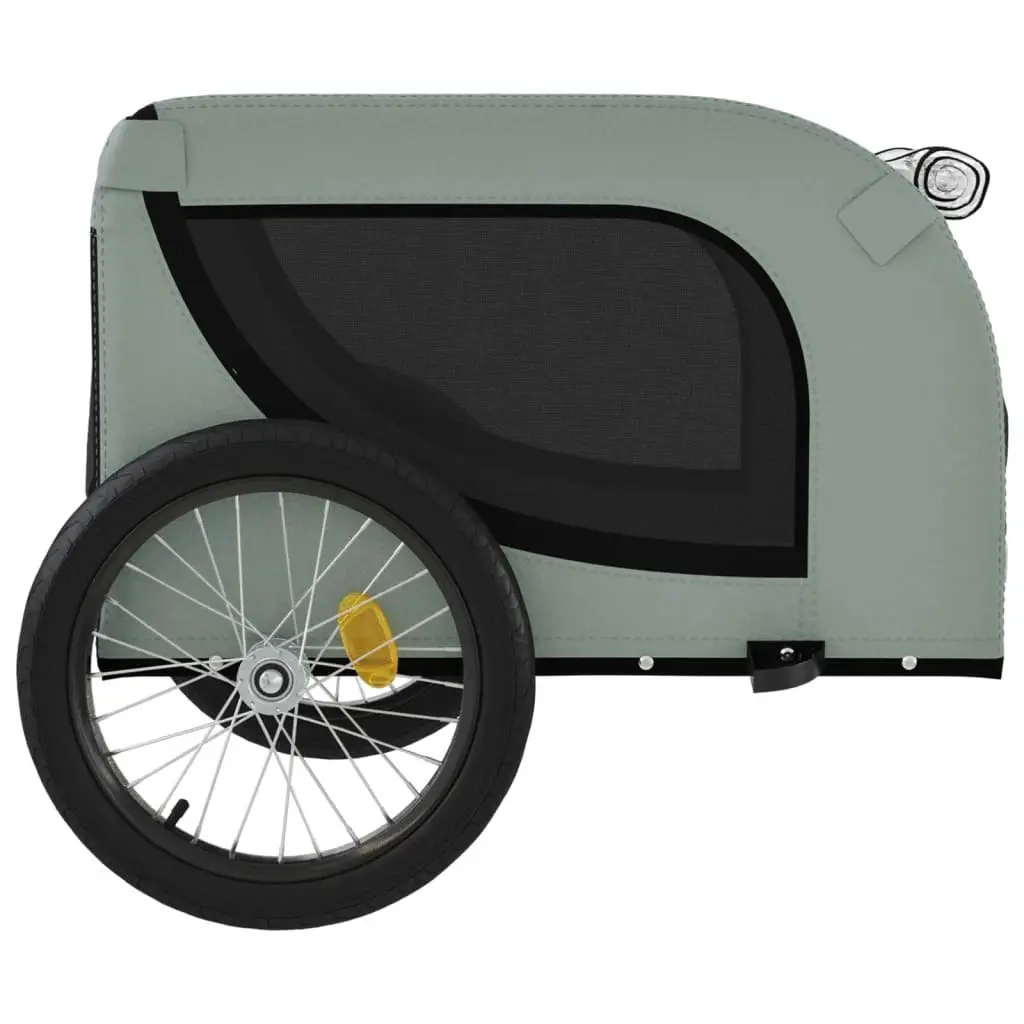 Pet Bike Trailer Grey and Black Oxford Fabric and Iron 94007