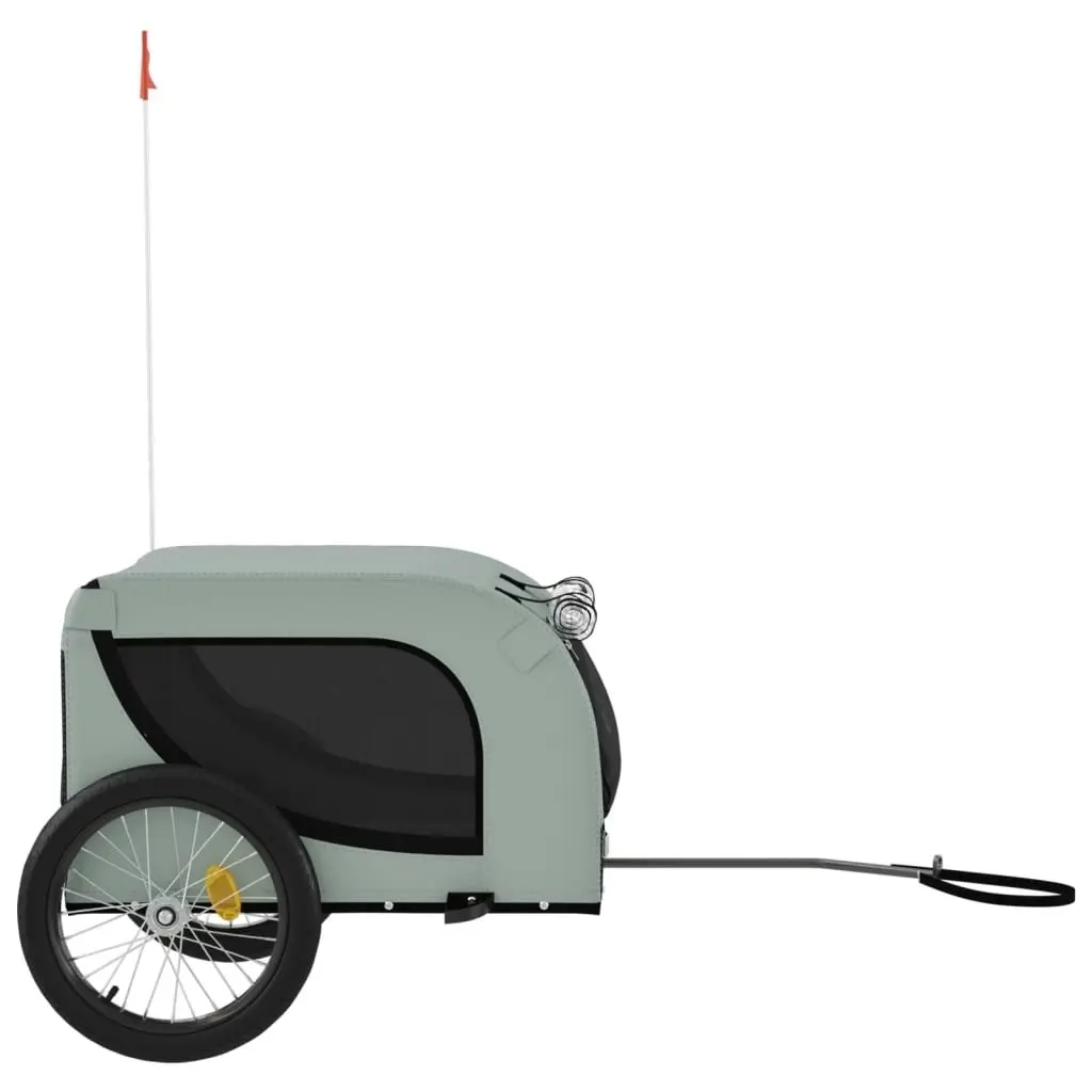 Pet Bike Trailer Grey and Black Oxford Fabric and Iron 94007