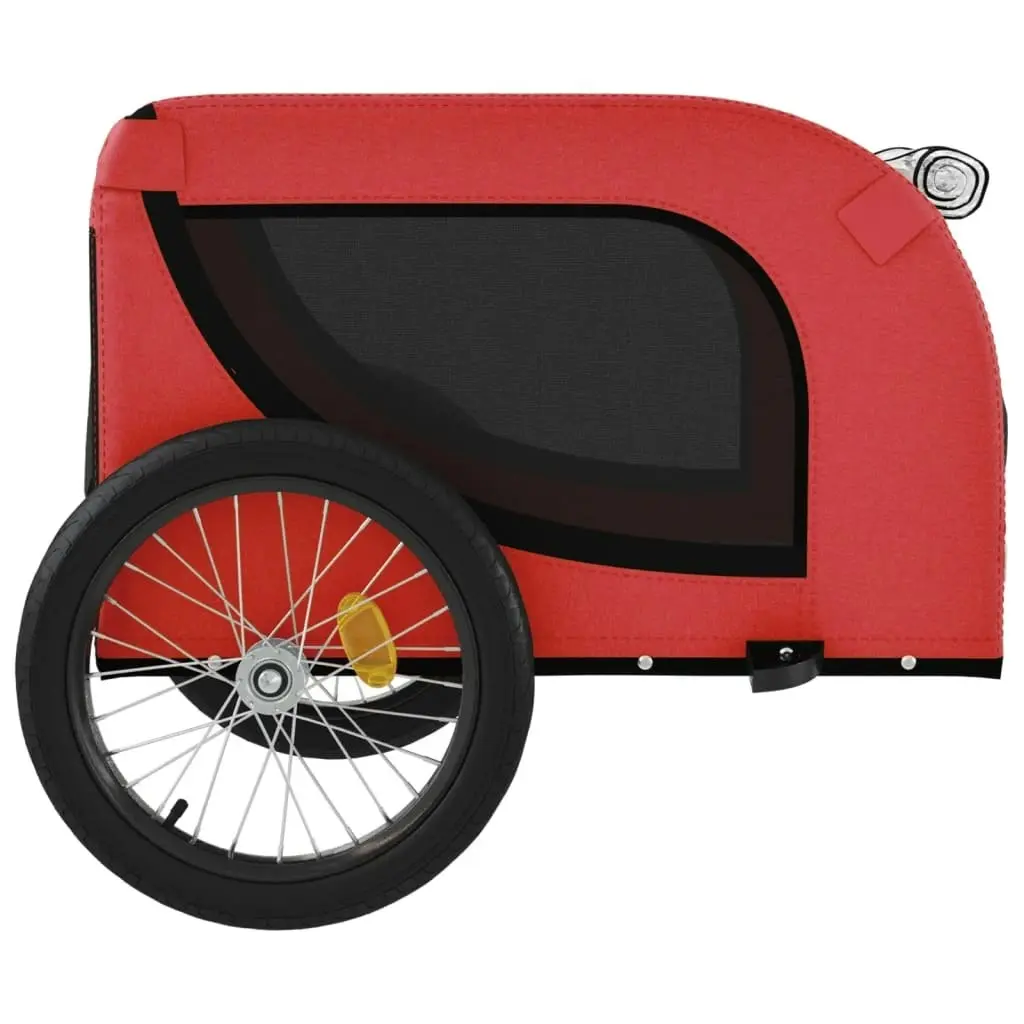 Pet Bike Trailer Red and Black Oxford Fabric and Iron 94006