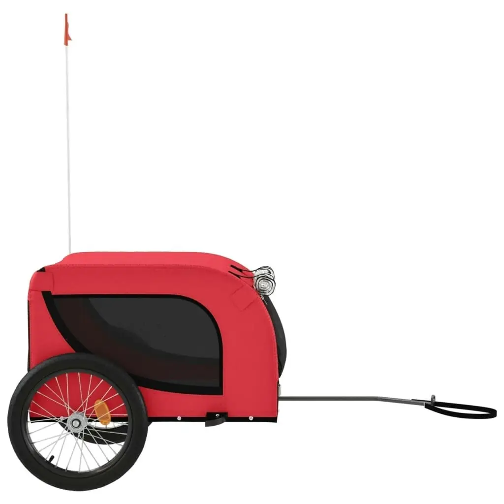 Pet Bike Trailer Red and Black Oxford Fabric and Iron 94006