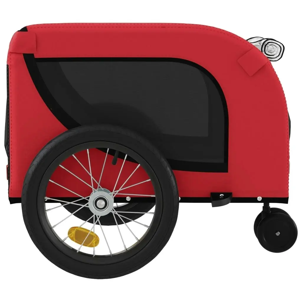 Pet Bike Trailer Red and Black Oxford Fabric and Iron 94020