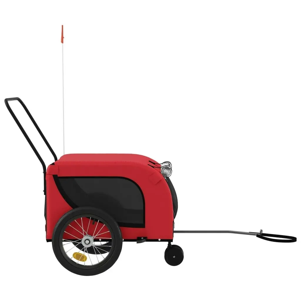 Pet Bike Trailer Red and Black Oxford Fabric and Iron 94020