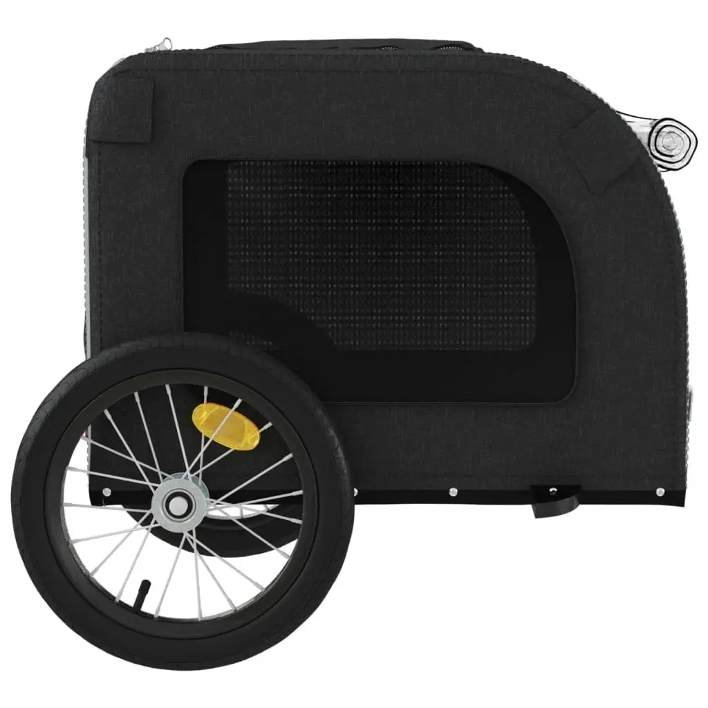 Pet Bike Trailer Black and Grey Oxford Fabric and Iron 93832