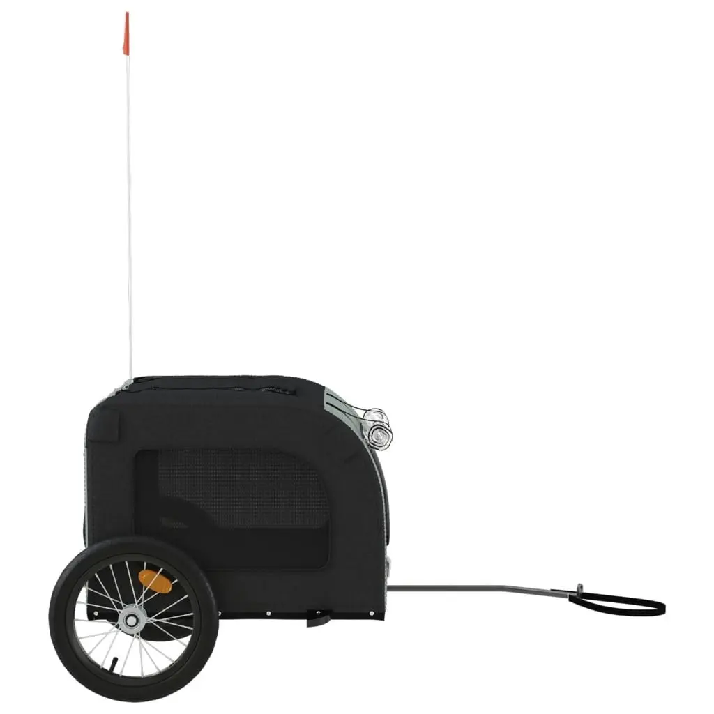 Pet Bike Trailer Black and Grey Oxford Fabric and Iron 93832