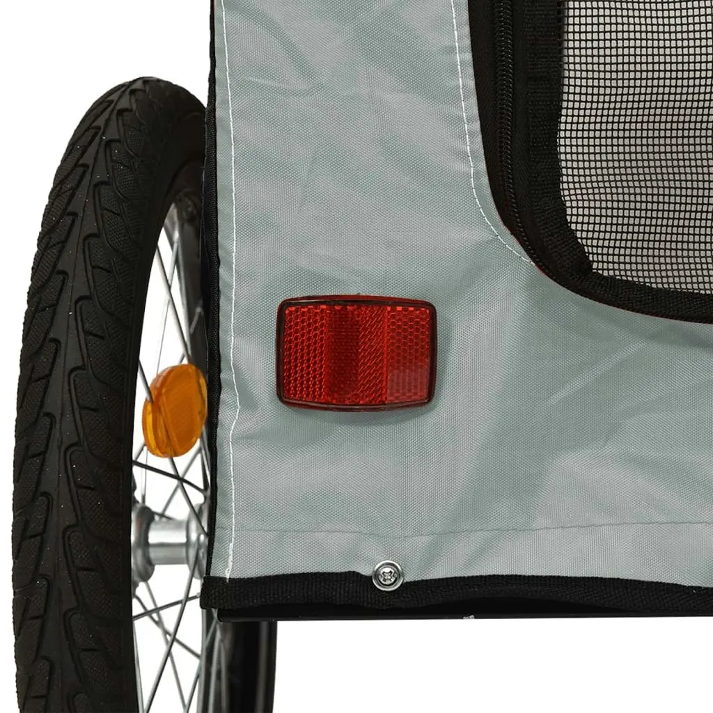 Pet Bike Trailer Black and Grey Oxford Fabric and Iron 93832