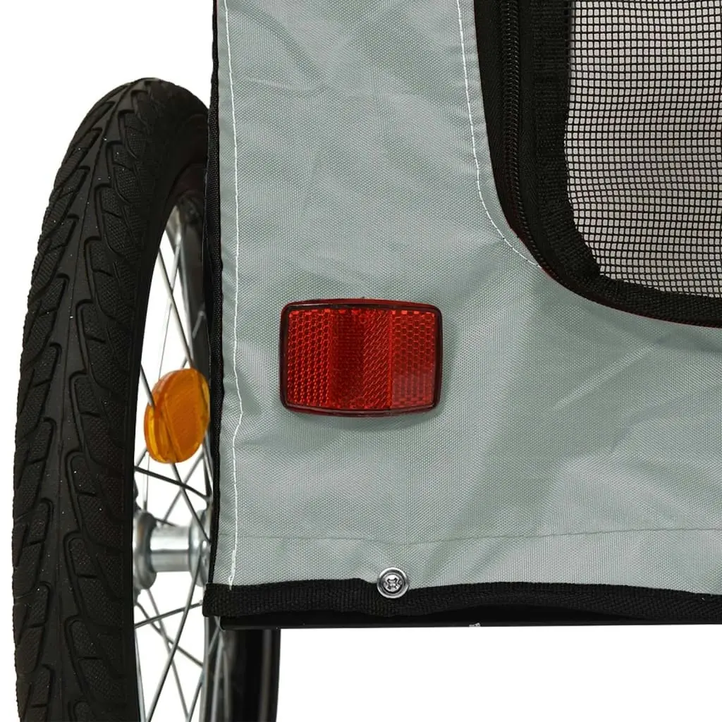 Pet Bike Trailer Black and Grey Oxford Fabric and Iron 93860