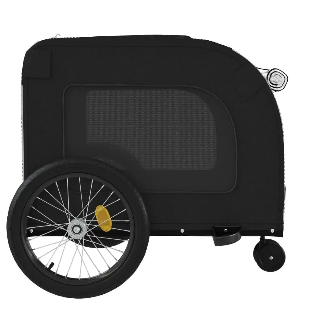 Pet Bike Trailer Black and Grey Oxford Fabric and Iron 93860