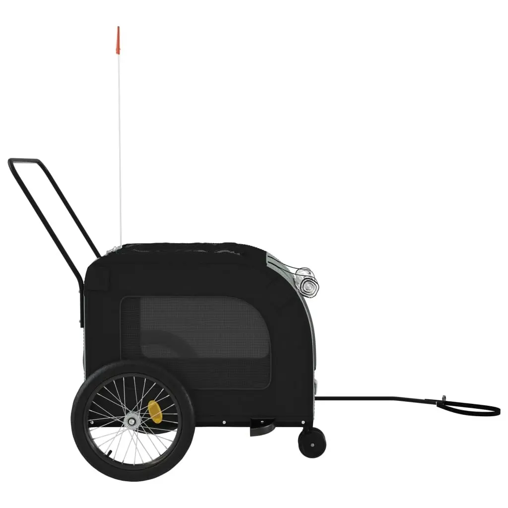 Pet Bike Trailer Black and Grey Oxford Fabric and Iron 93860