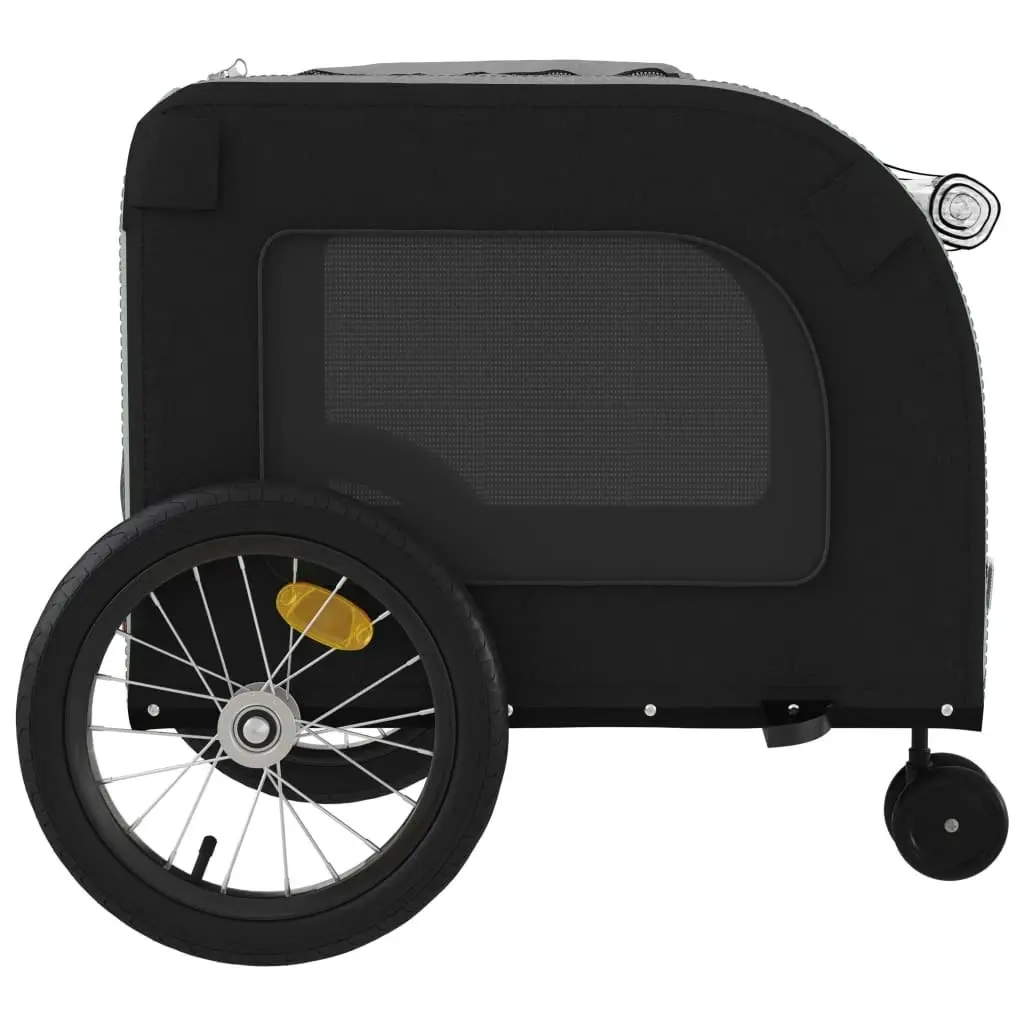 Pet Bike Trailer Black and Grey Oxford Fabric and Iron 93853