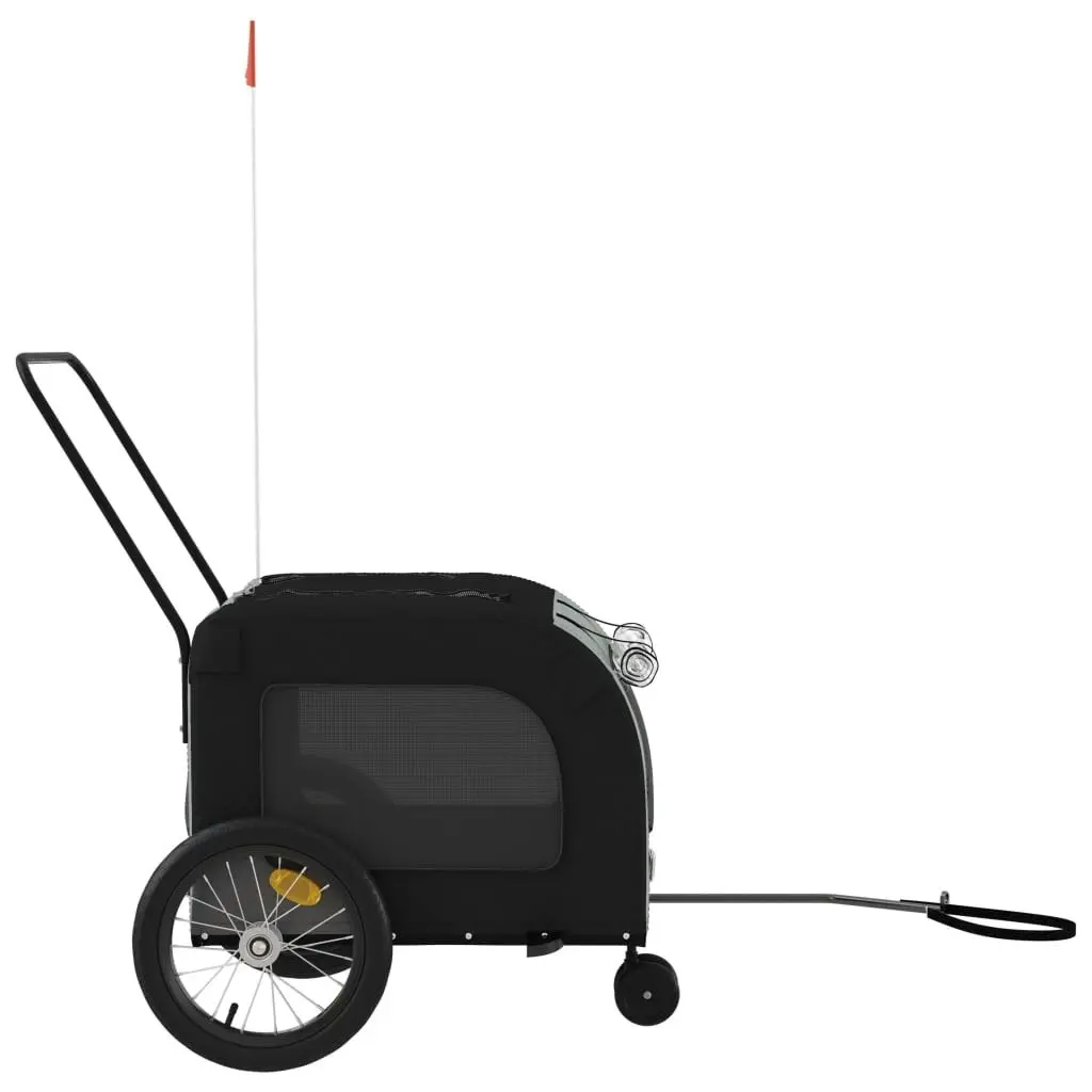 Pet Bike Trailer Black and Grey Oxford Fabric and Iron 93853