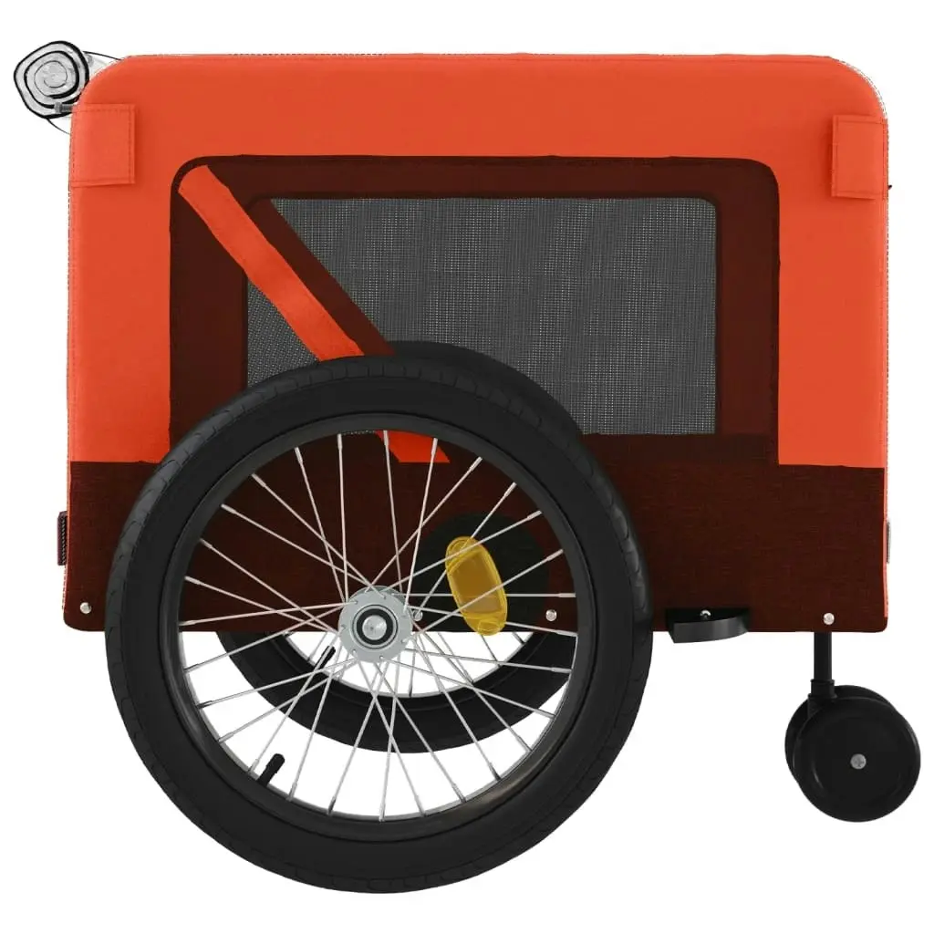 Pet Bike Trailer Orange and Black Oxford Fabric and Iron 93942