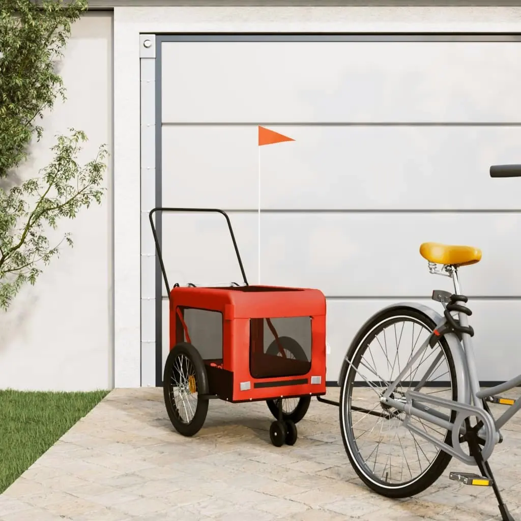 Pet Bike Trailer Orange and Black Oxford Fabric and Iron 93942