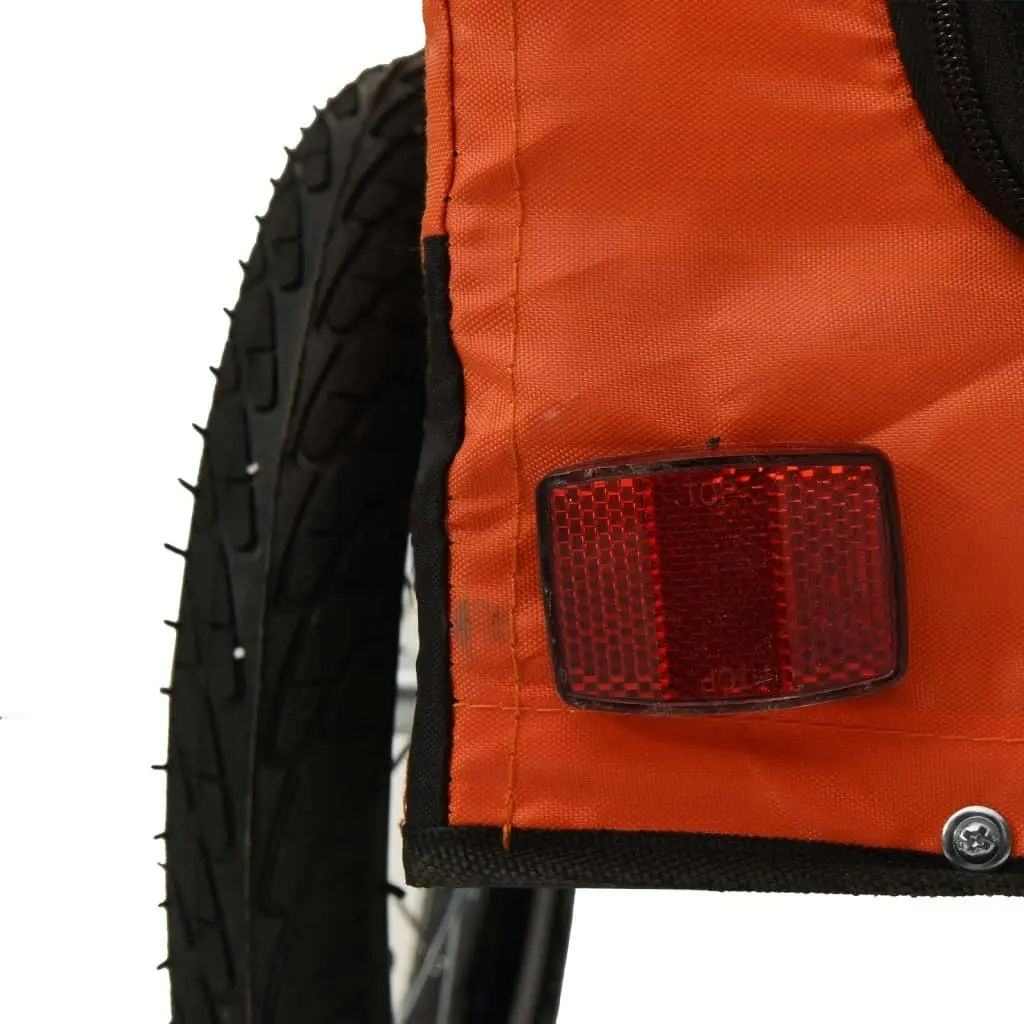 Pet Bike Trailer Orange and Black Oxford Fabric and Iron 93942