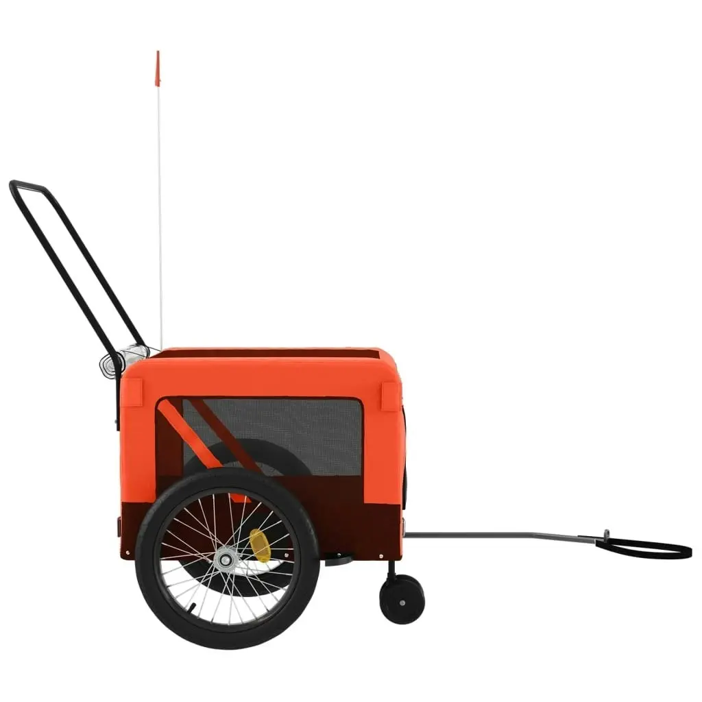 Pet Bike Trailer Orange and Black Oxford Fabric and Iron 93942