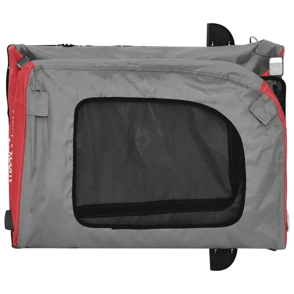 Pet Bike Trailer Red and Grey Oxford Fabric and Iron 93852