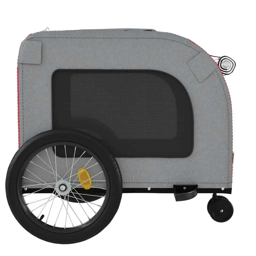 Pet Bike Trailer Red and Grey Oxford Fabric and Iron 93859