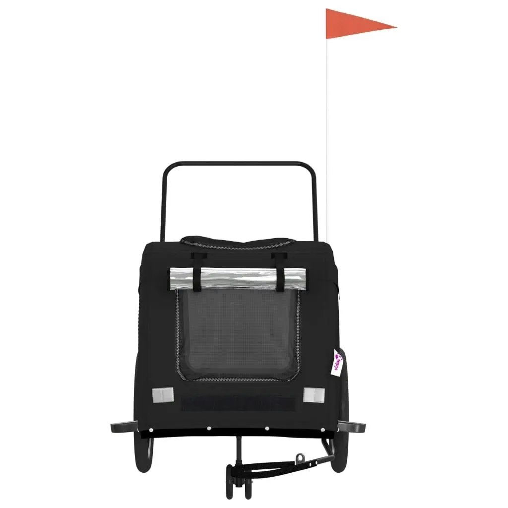 Pet Bike Trailer Black Oxford Fabric and Iron 93863