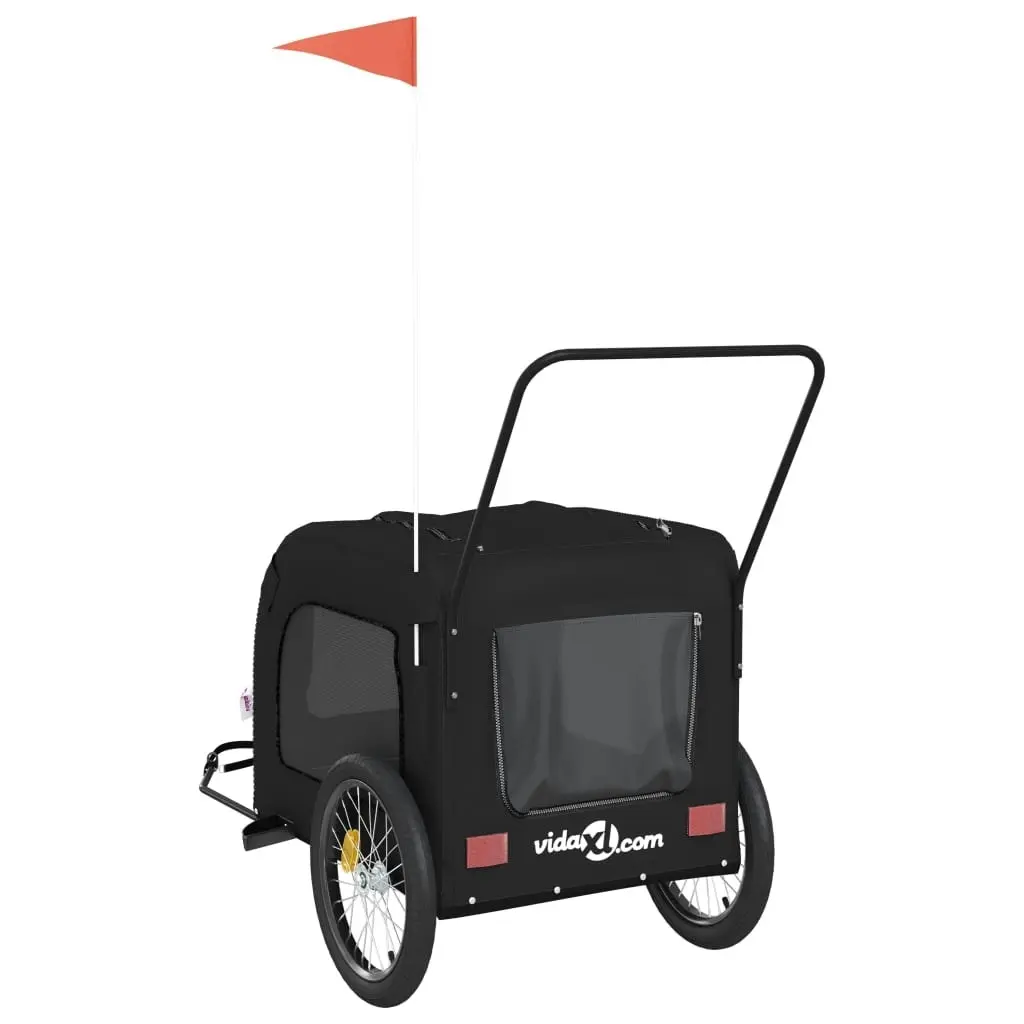 Pet Bike Trailer Black Oxford Fabric and Iron 93863