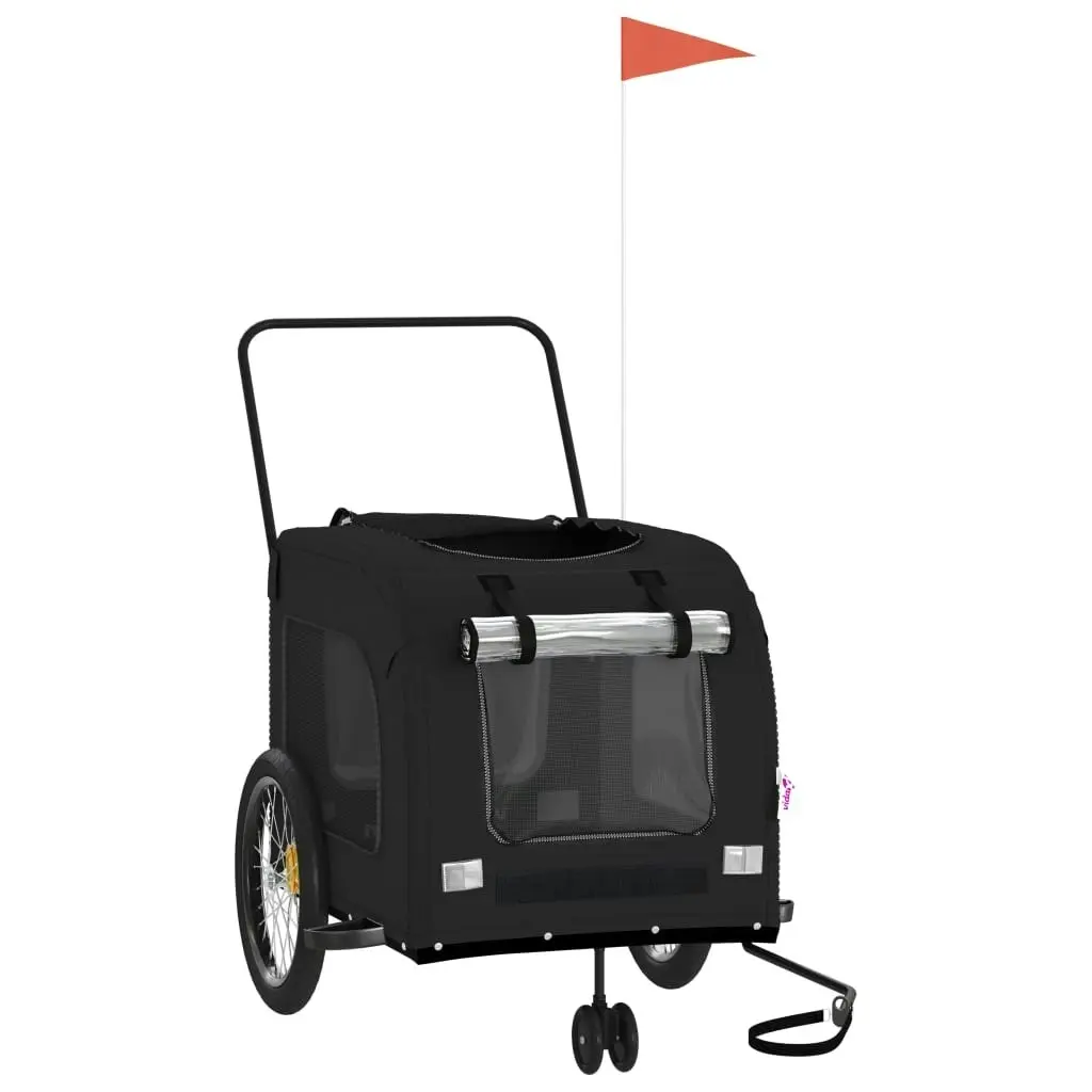 Pet Bike Trailer Black Oxford Fabric and Iron 93863