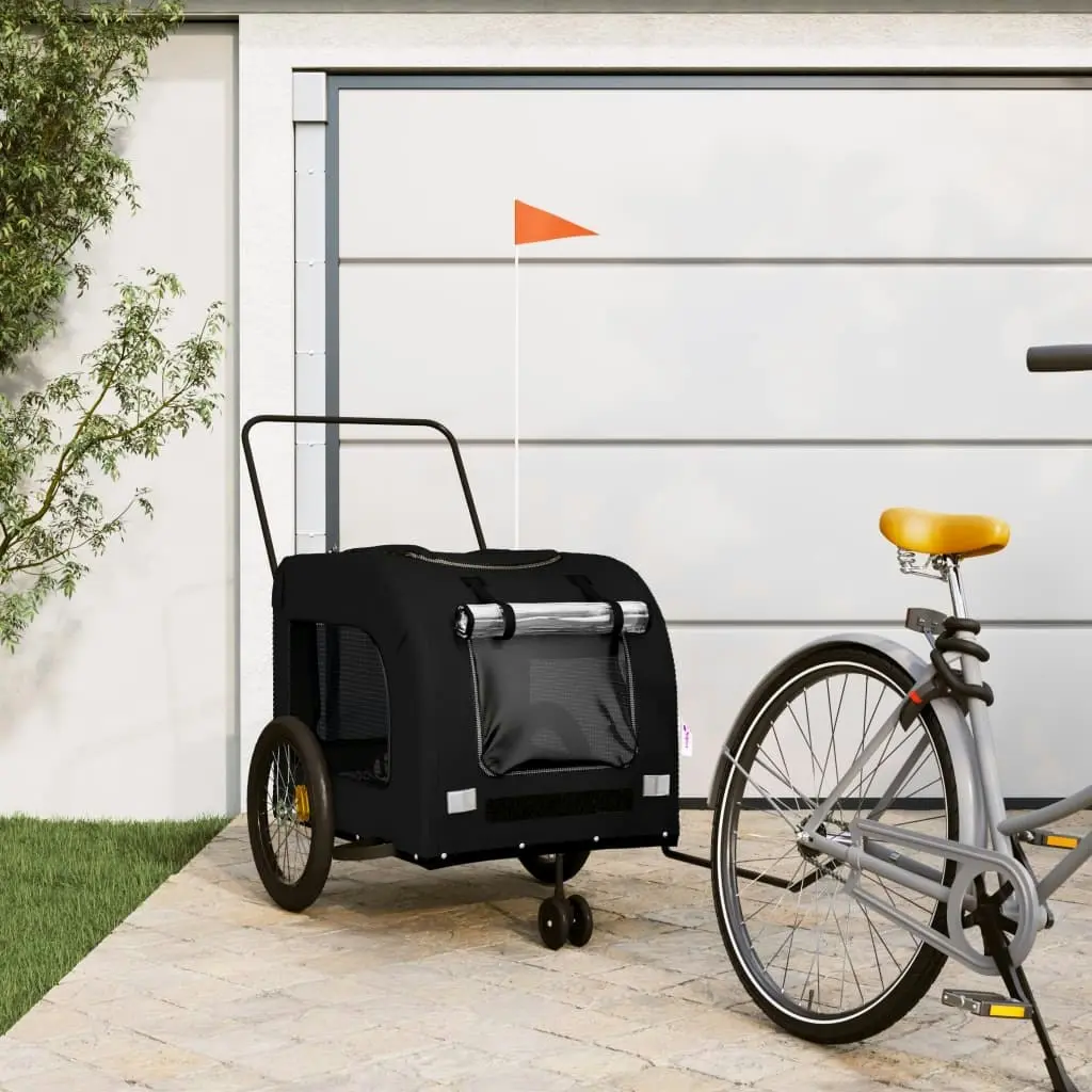 Pet Bike Trailer Black Oxford Fabric and Iron 93863