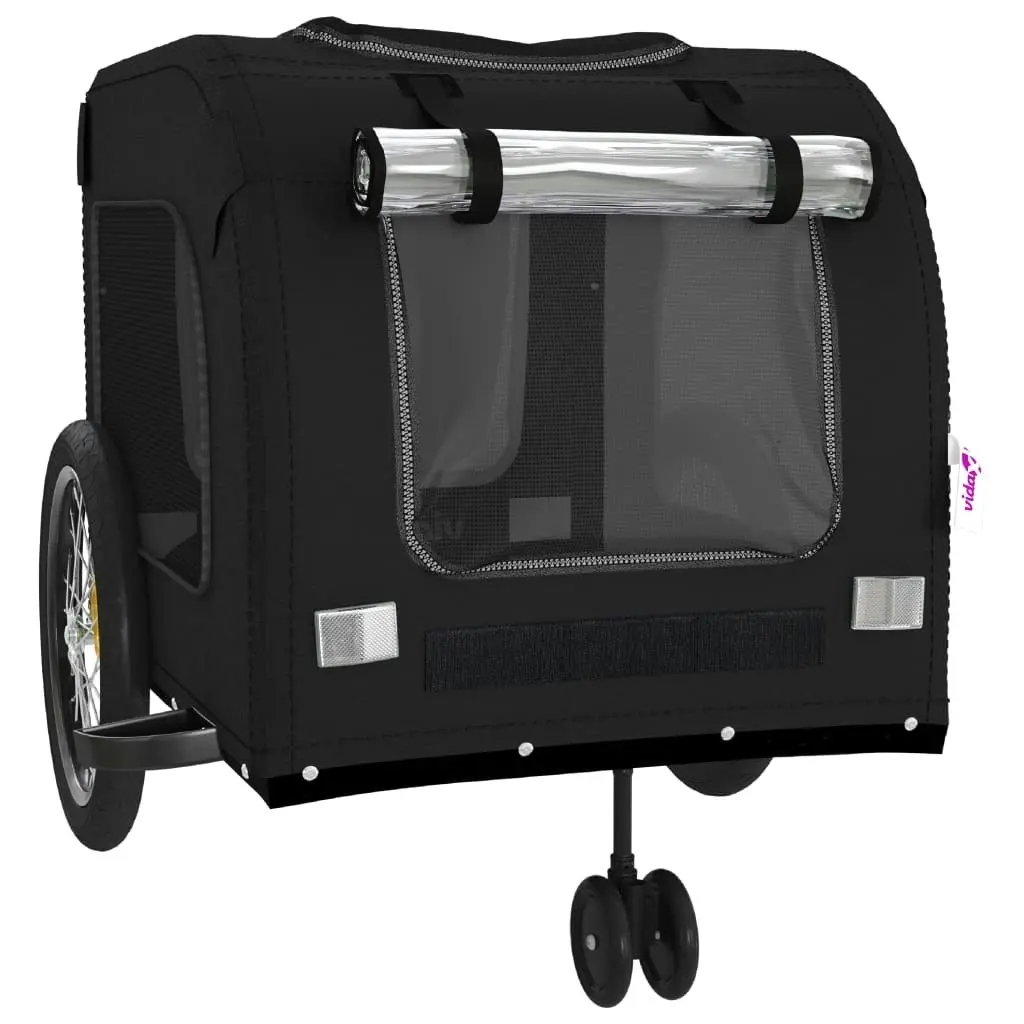 Pet Bike Trailer Black Oxford Fabric and Iron 93863