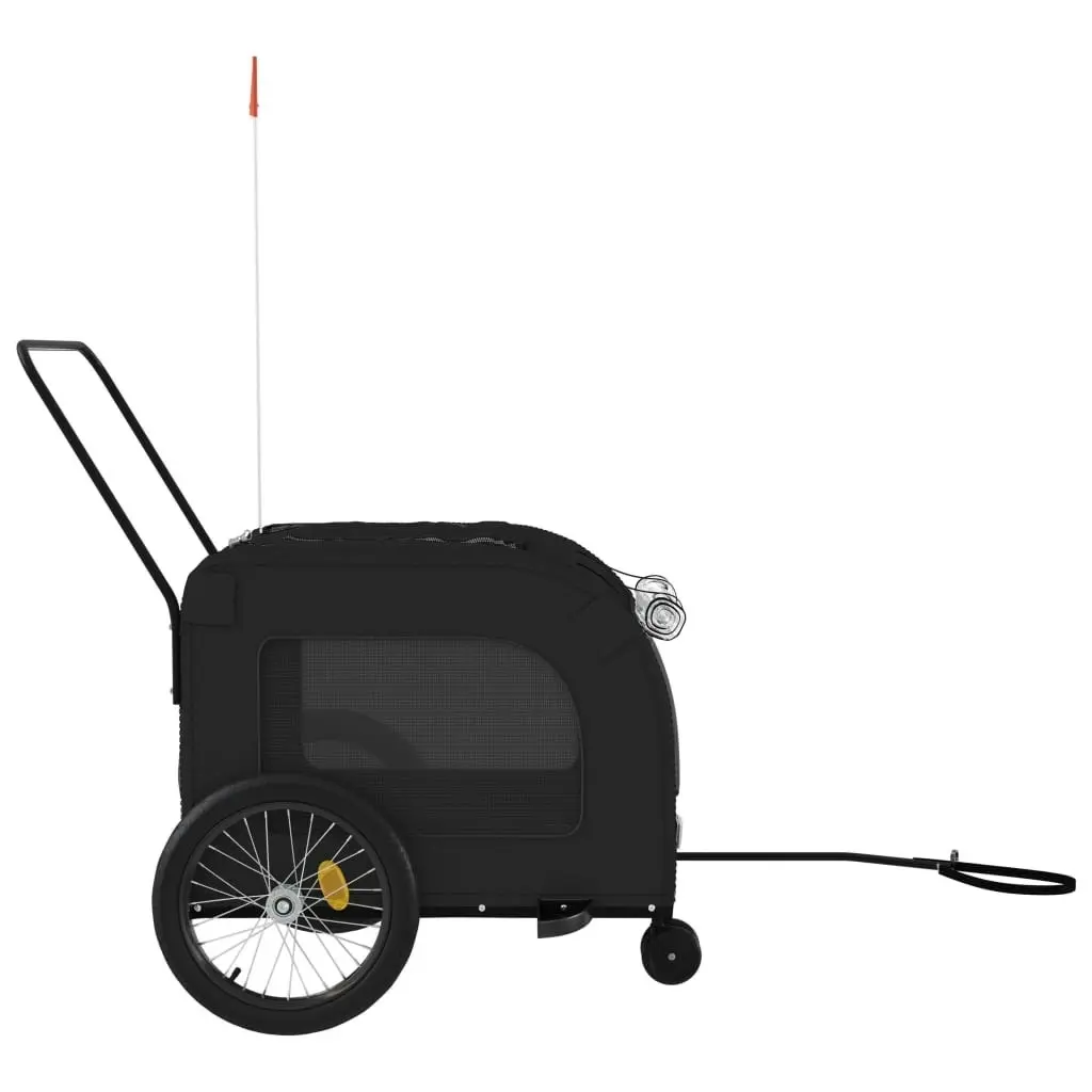 Pet Bike Trailer Black Oxford Fabric and Iron 93863