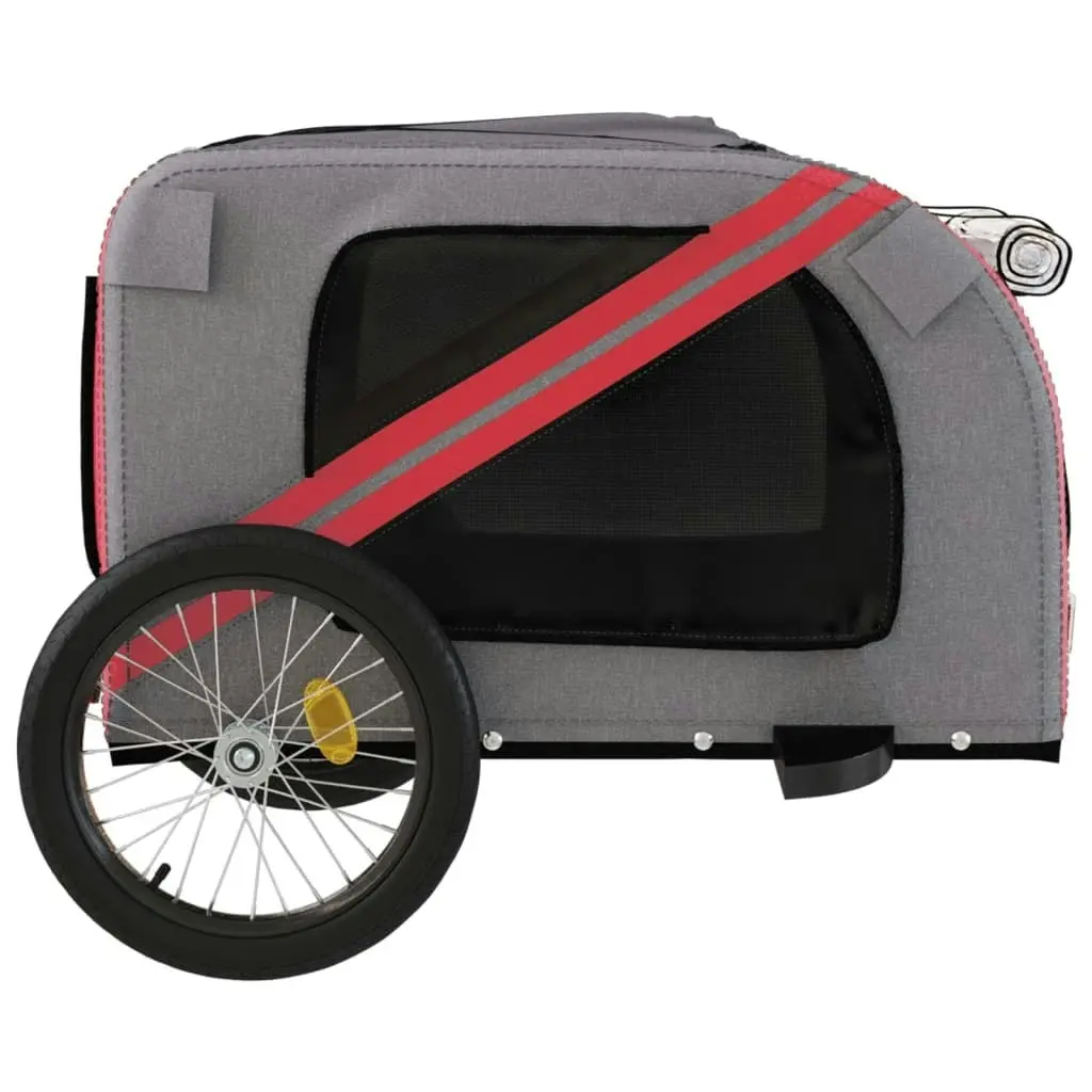 Pet Bike Trailer Red and Grey Oxford Fabric and Iron 93880