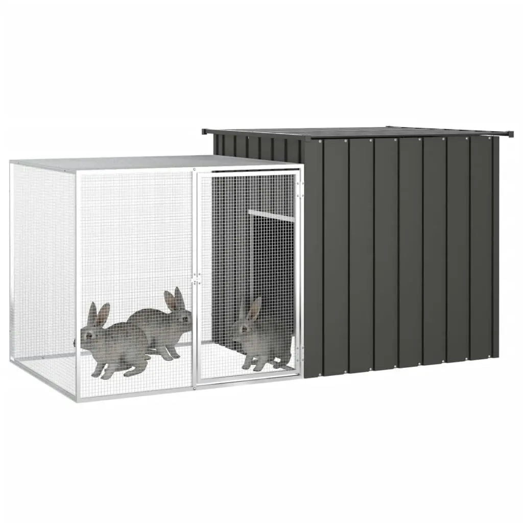 Rabbit Cage Anthracite 200x91x100 cm Galvanised Steel 3155527