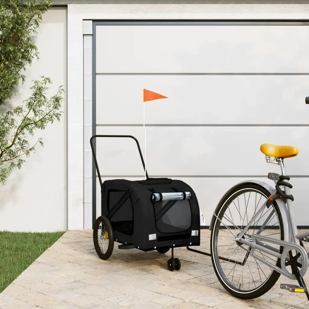 Pet Bike Trailer Black Oxford Fabric and Iron 93905