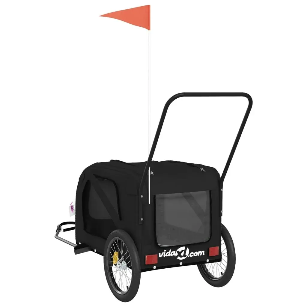 Pet Bike Trailer Black Oxford Fabric and Iron 93905