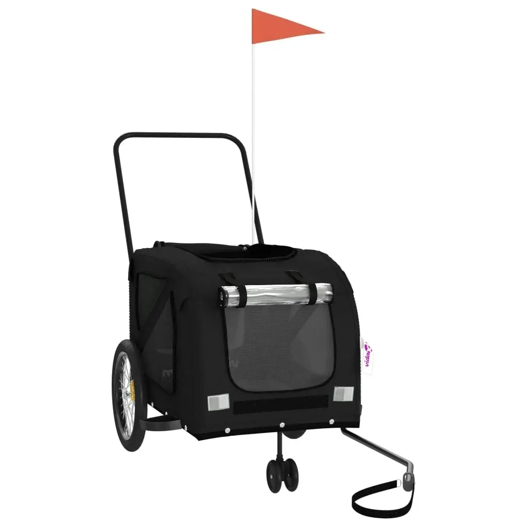 Pet Bike Trailer Black Oxford Fabric and Iron 93905