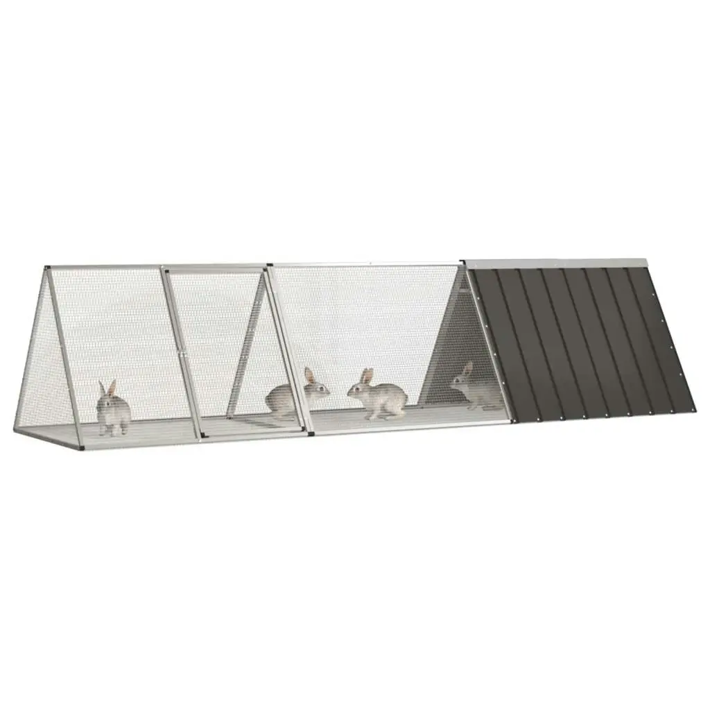 Rabbit Cage Anthracite 302.5x80.5x71 cm Galvanised Steel 3106446