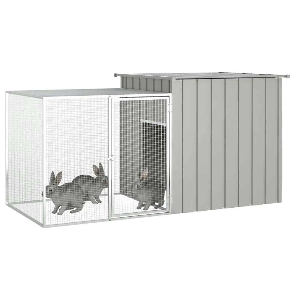 Rabbit Cage Grey 200x91x100 cm Galvanised Steel 3155528