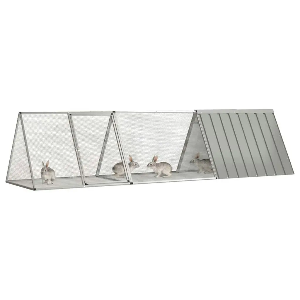 Rabbit Cage Grey 302.5x80.5x71 cm Galvanised Steel 3106449