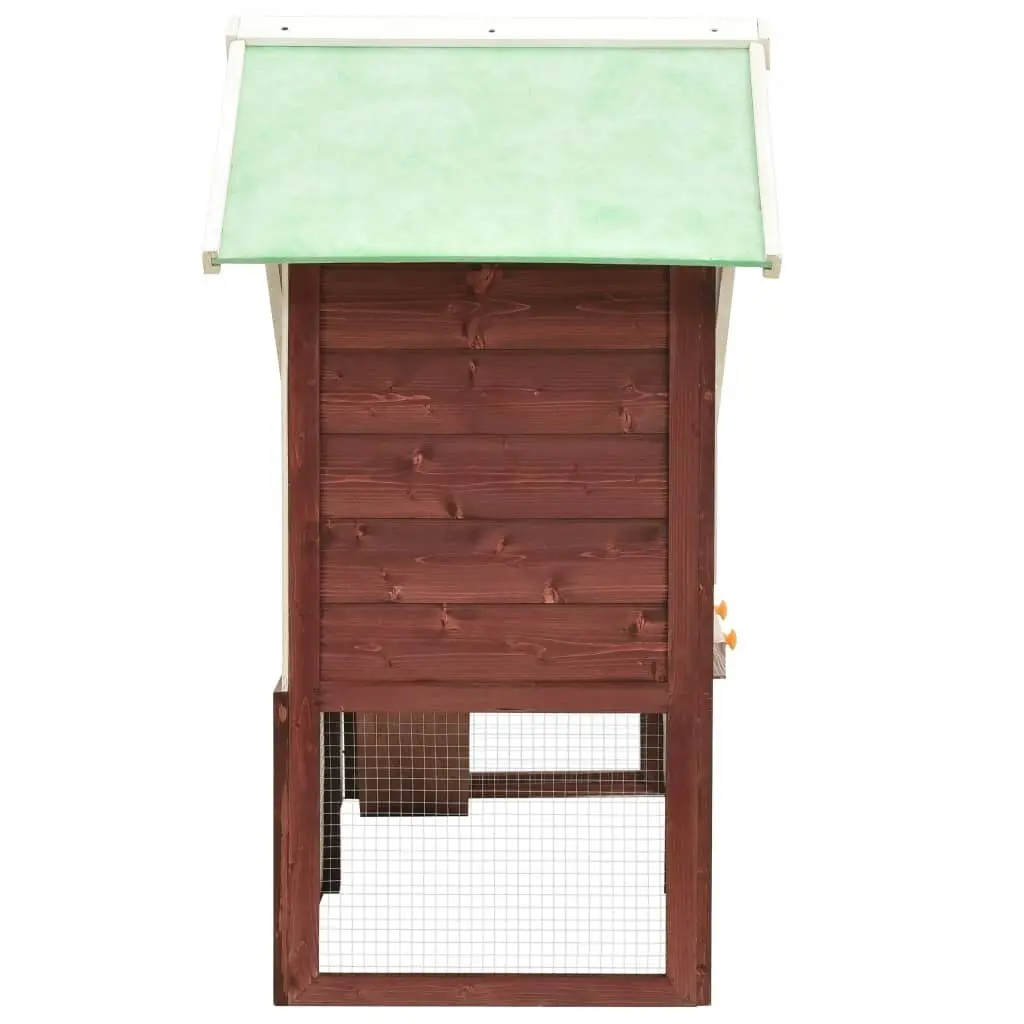 Rabbit Hutch Mocha and White 140x63x120 cm Solid Firwood 170870