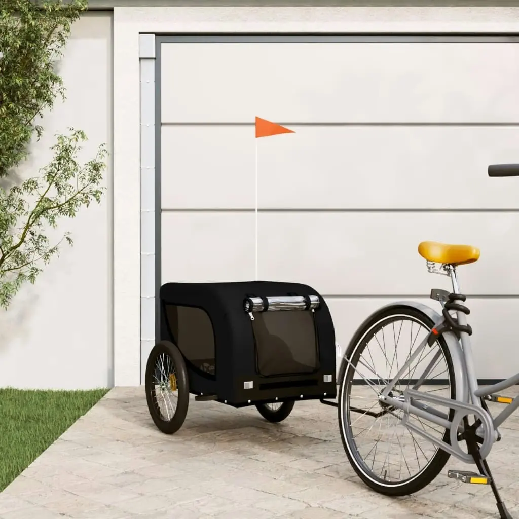 Pet Bike Trailer Black Oxford Fabric and Iron 94010