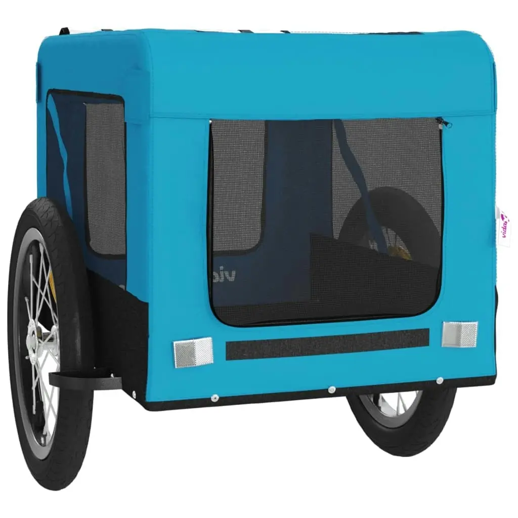 Pet Bike Trailer Blue and Black Oxford Fabric&Iron 93918