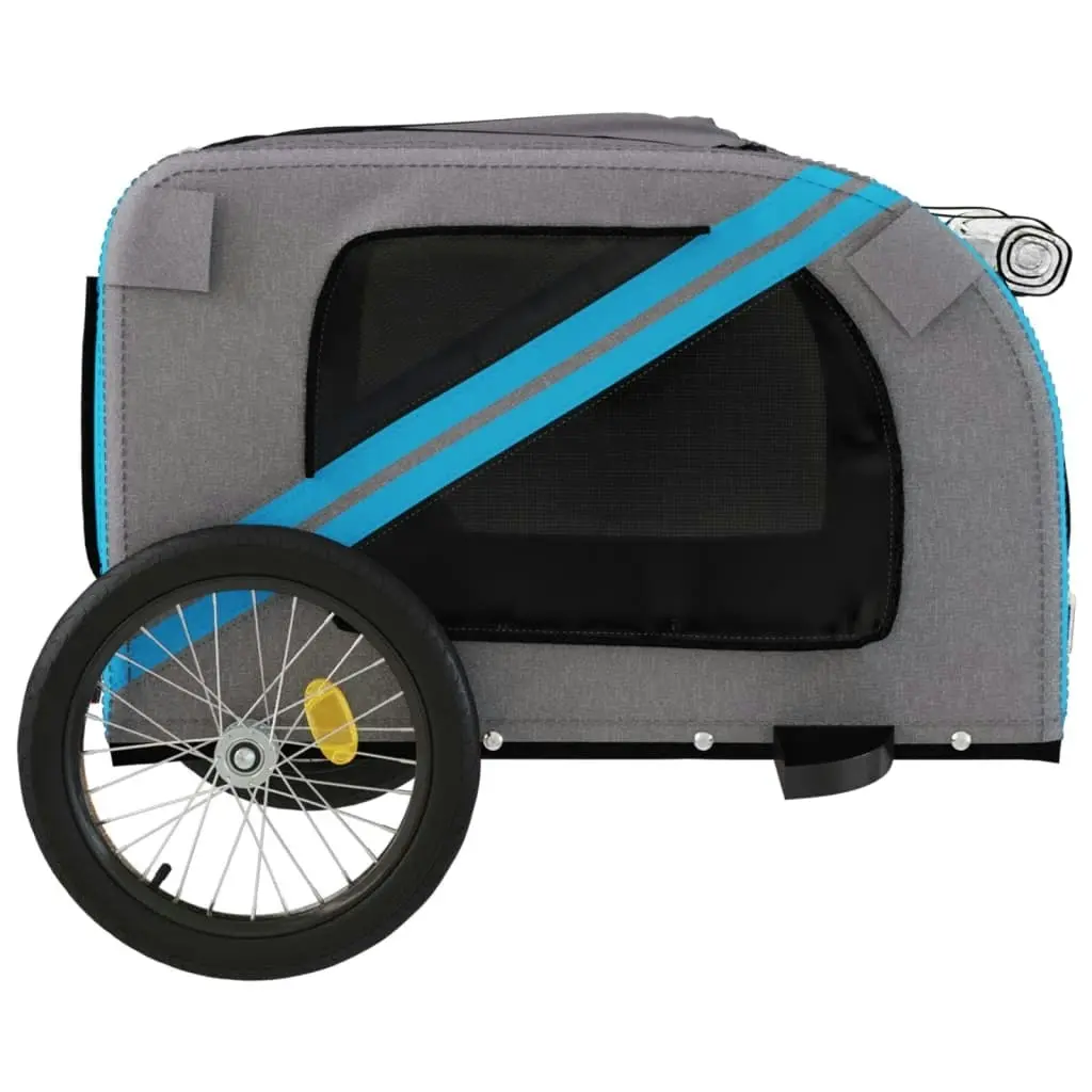 Pet Bike Trailer Blue and Grey Oxford Fabric and Iron 93883