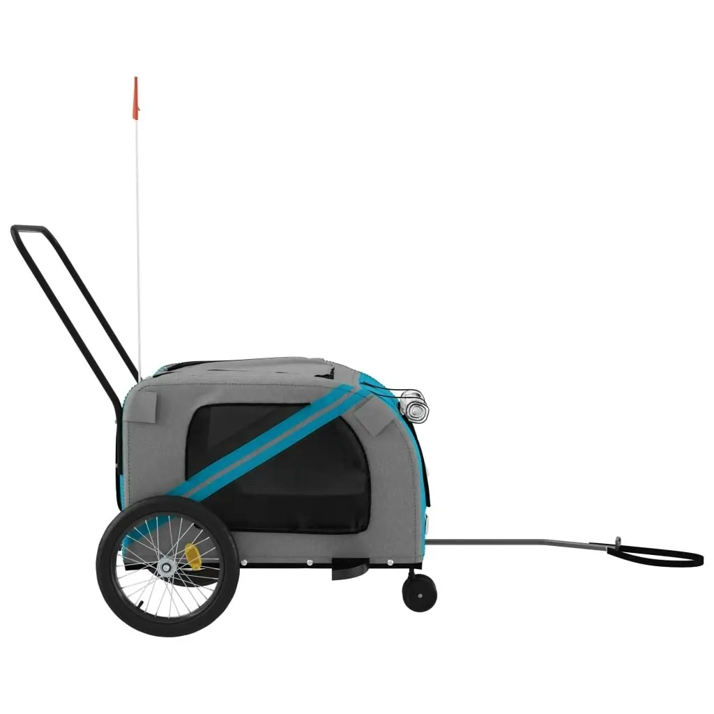 Pet Bike Trailer Blue and Grey Oxford Fabric and Iron 93904