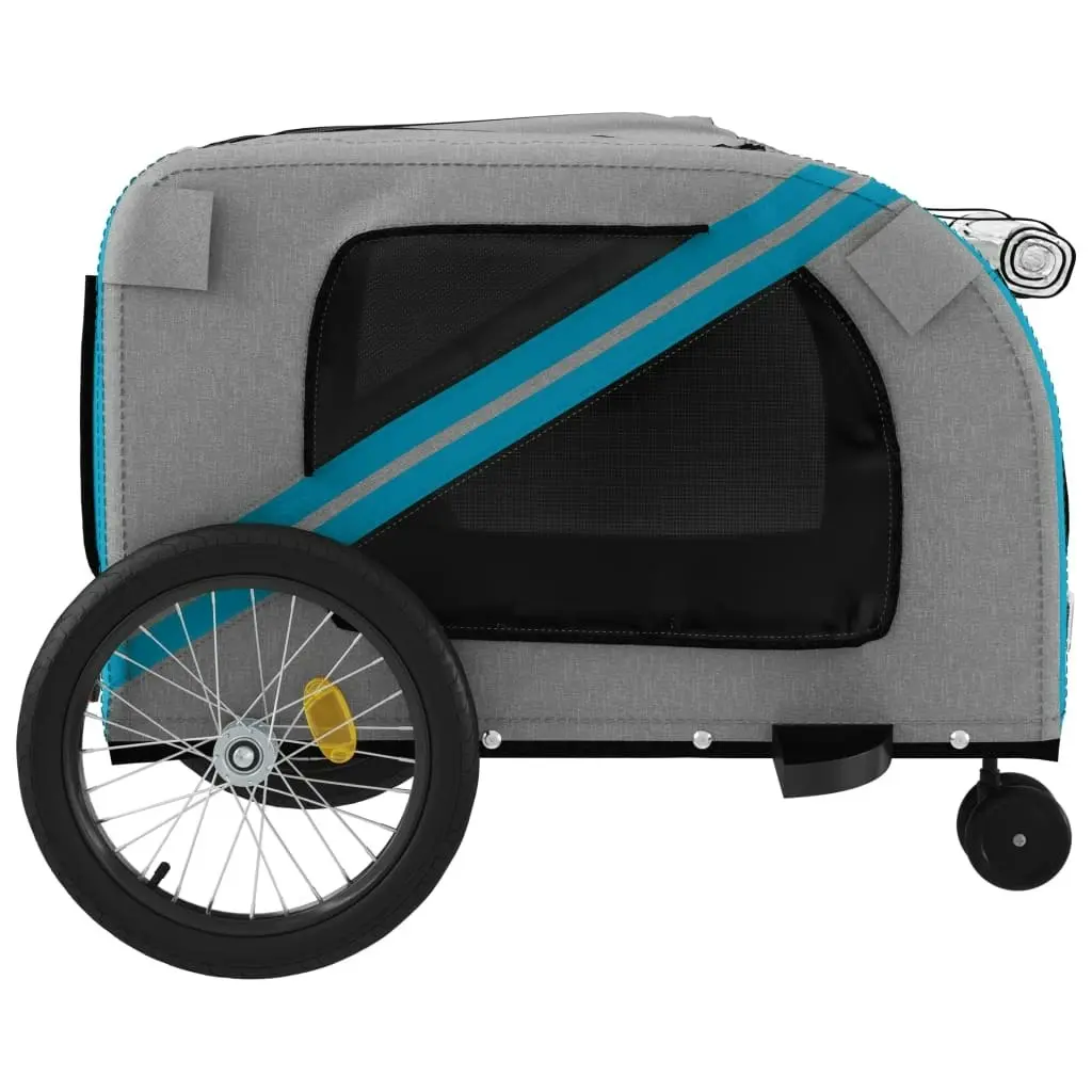 Pet Bike Trailer Blue and Grey Oxford Fabric and Iron 93904