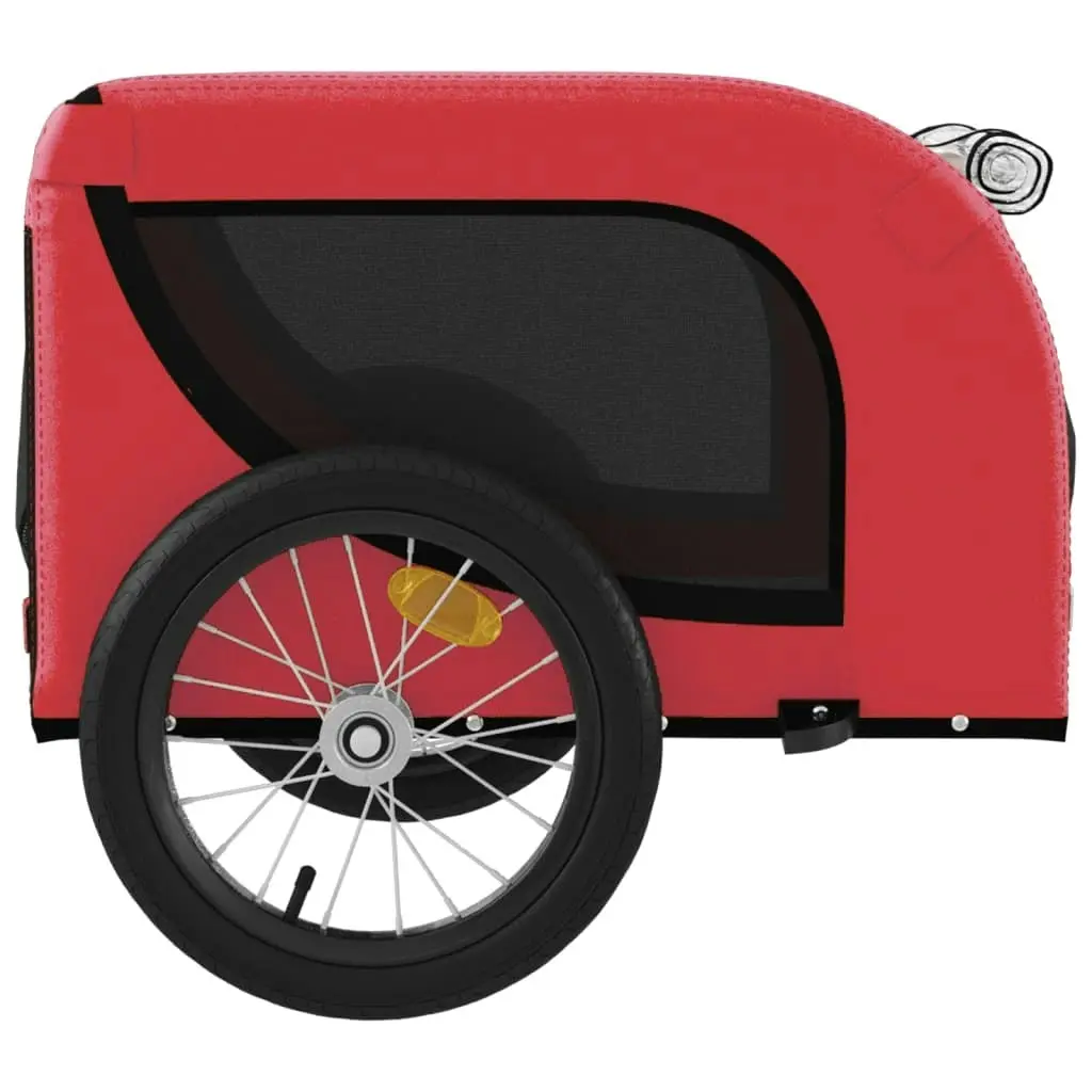 Pet Bike Trailer Red and Black Oxford Fabric and Iron 93999