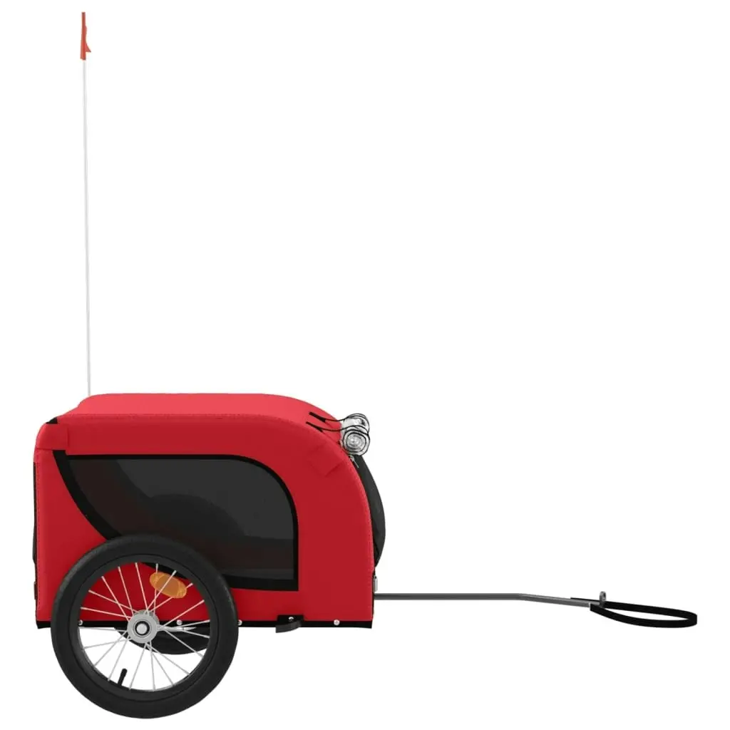 Pet Bike Trailer Red and Black Oxford Fabric and Iron 93999