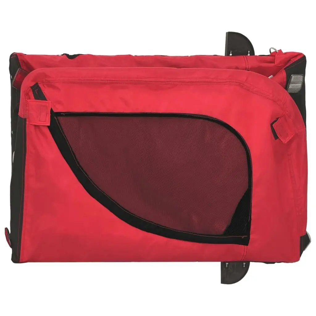 Pet Bike Trailer Red and Black Oxford Fabric and Iron 93999